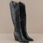 Cheyenne Knee High Western Boots - Black