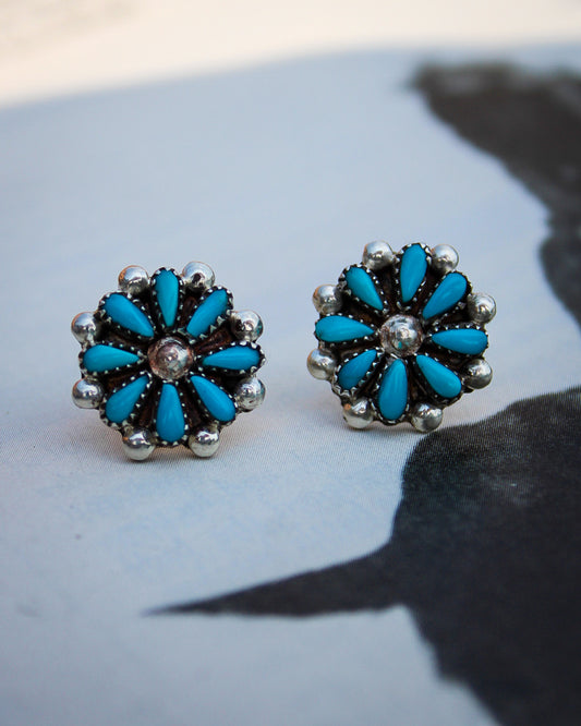 Zuni Turquoise Cluster Earrings