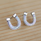 Horseshoe Stud Earrings - White