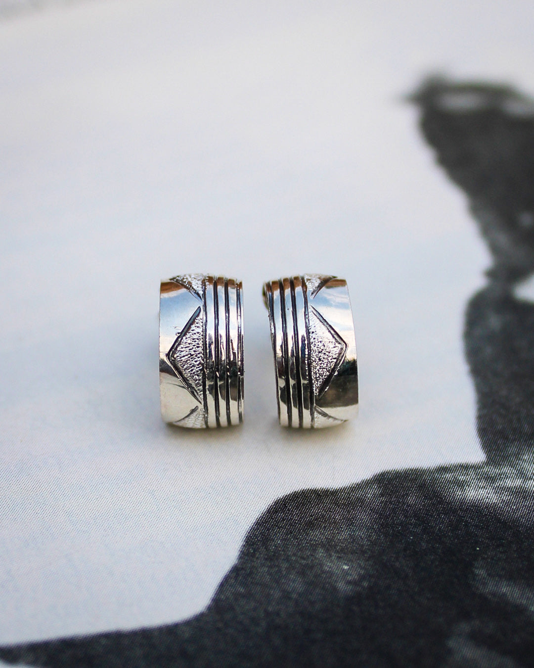 Stamped Sterling Silver Earrings