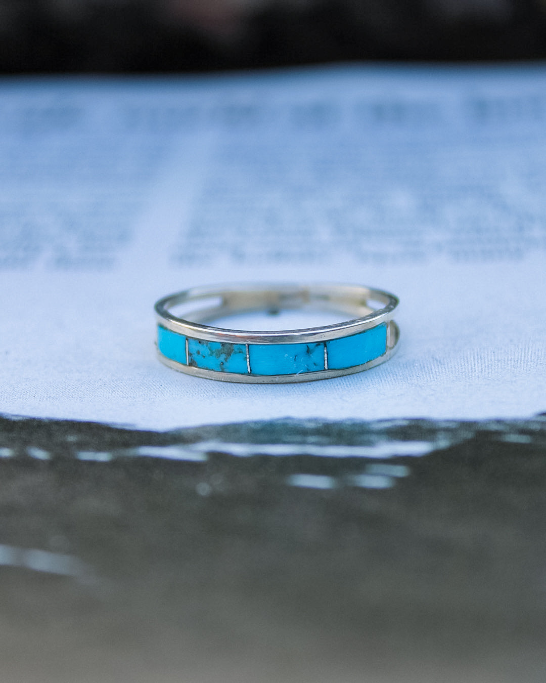 “Bluewater” Inlay Turquoise Ring