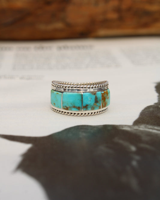 Inlay Turquoise Ring - Size 7