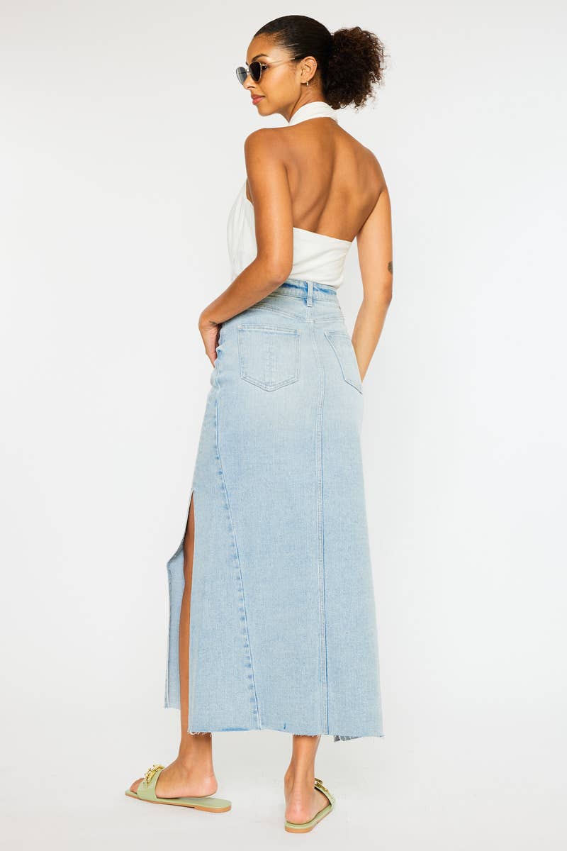 “Tess” Denim Maxi Skirt