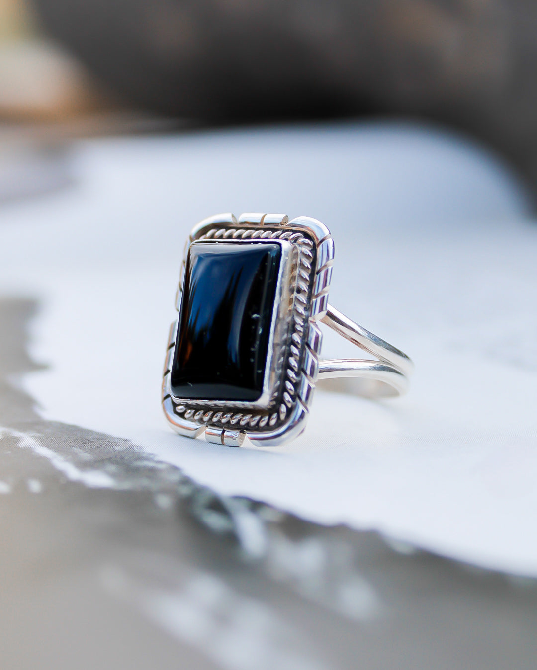 “Mabel” Onyx Ring - Size 8