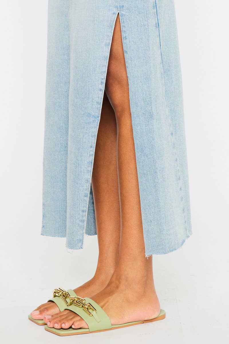 “Tess” Denim Maxi Skirt