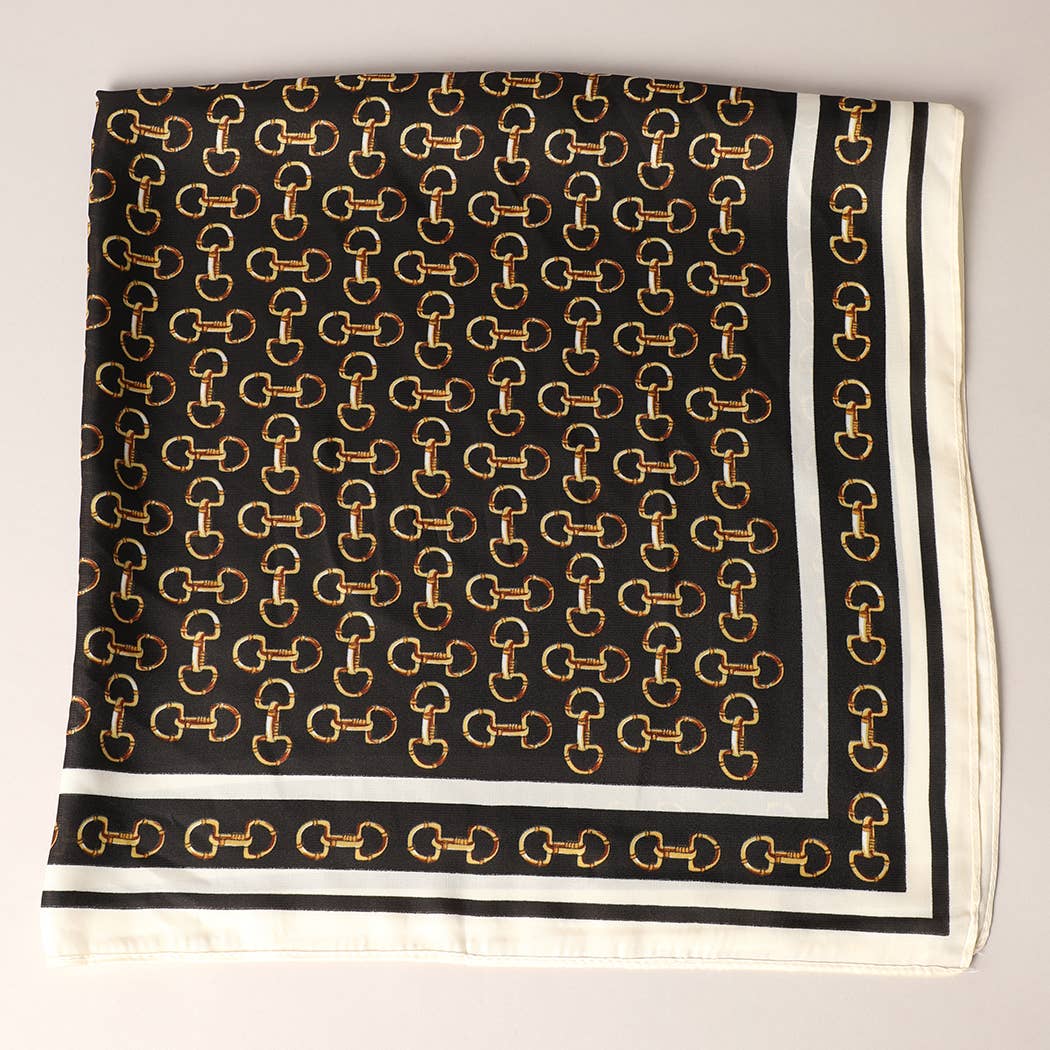 Snaffle Satin Scarf - Black