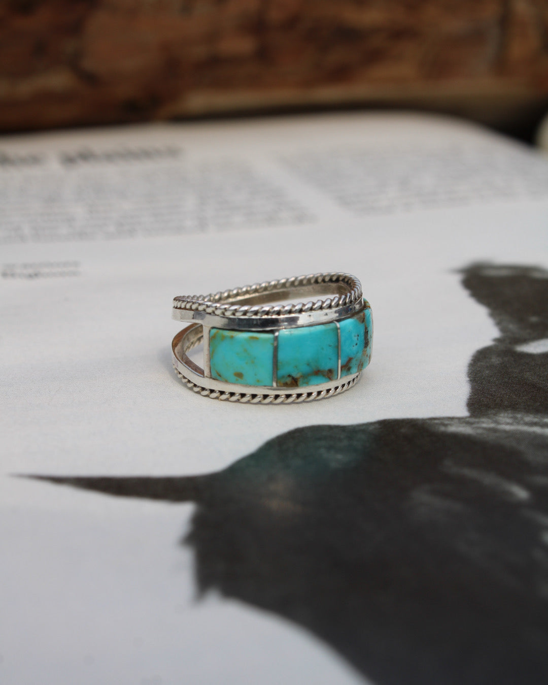 Inlay Turquoise Ring - Size 7