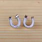 Horseshoe Stud Earrings - White