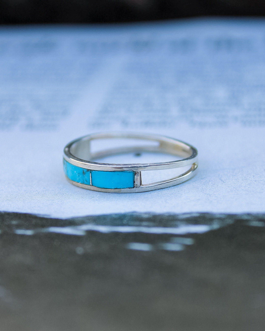 “Bluewater” Inlay Turquoise Ring