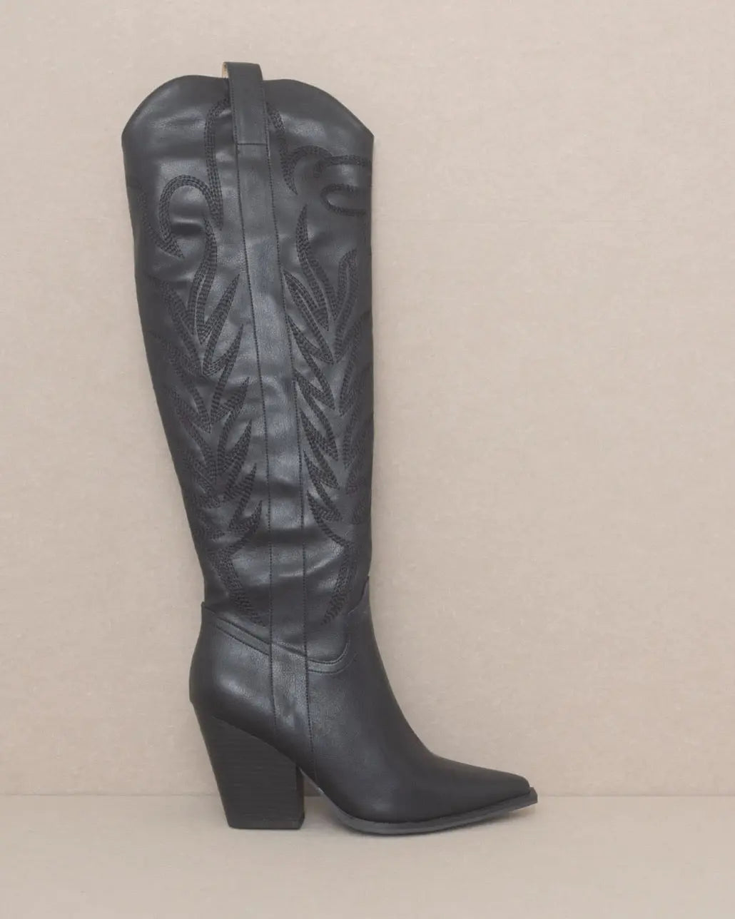 Cheyenne Knee High Western Boots Black