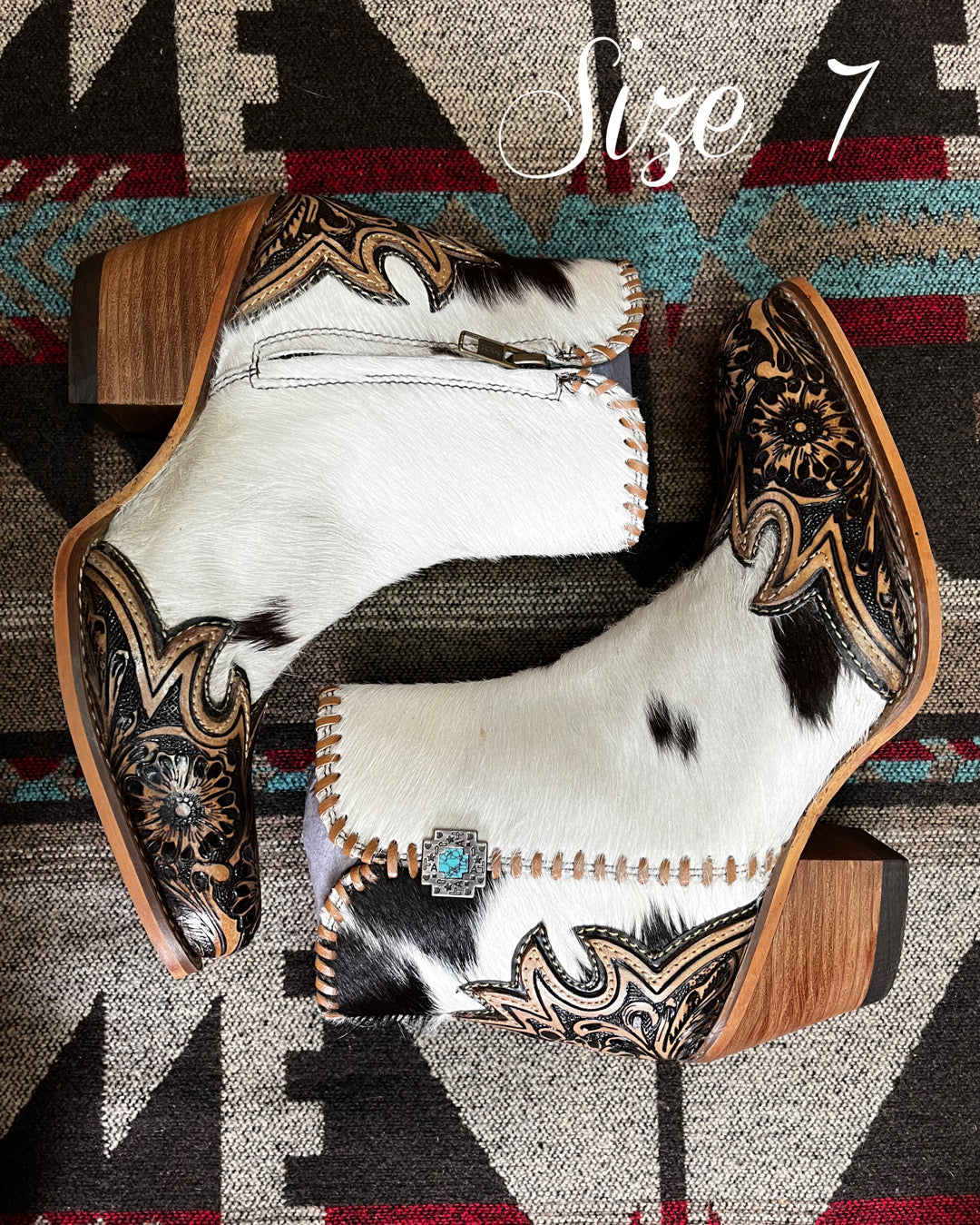 Macey Tooled Cowhide Booties