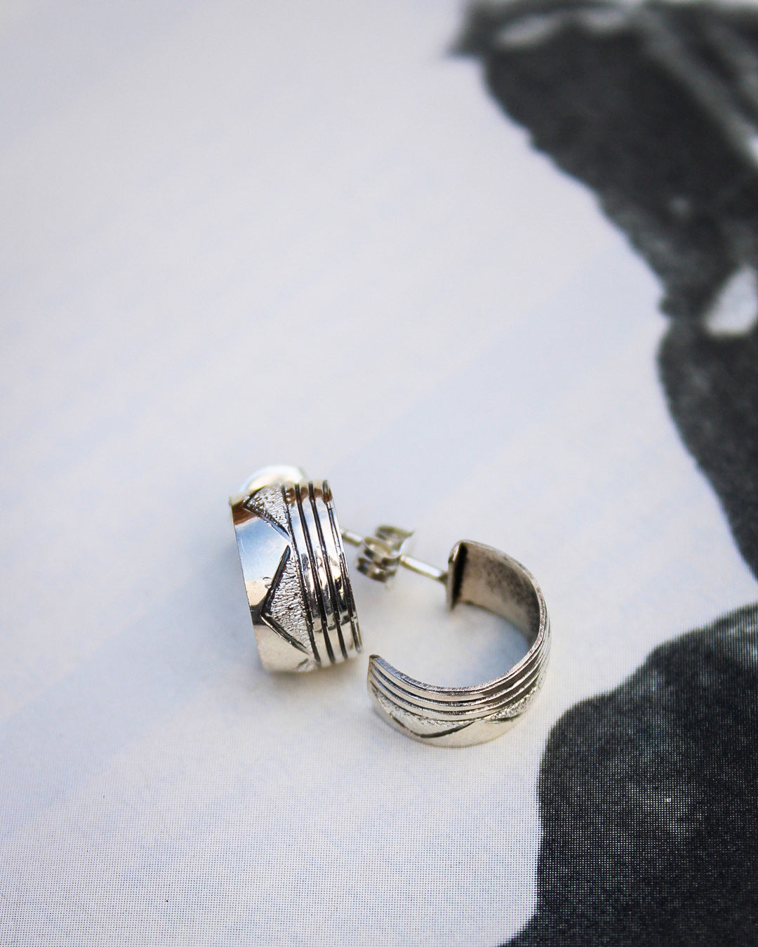 Stamped Sterling Silver Earrings