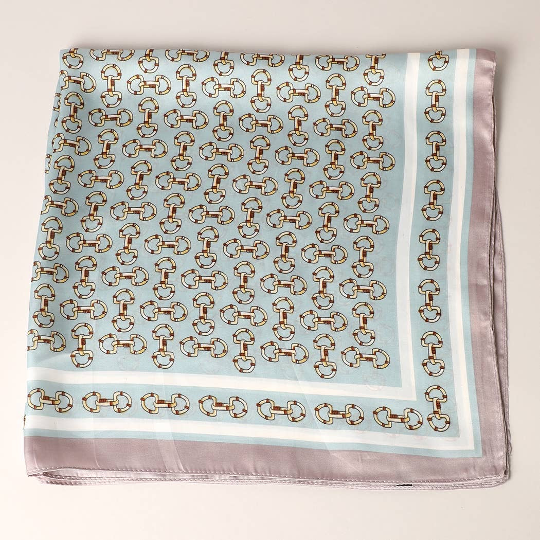 Snaffle Satin Scarf - Turquoise