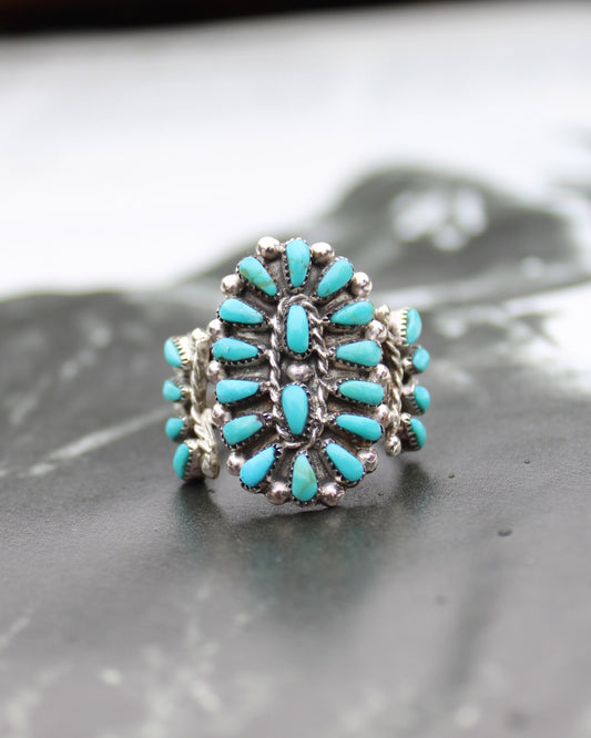 Zuni Turquoise Cluster Ring