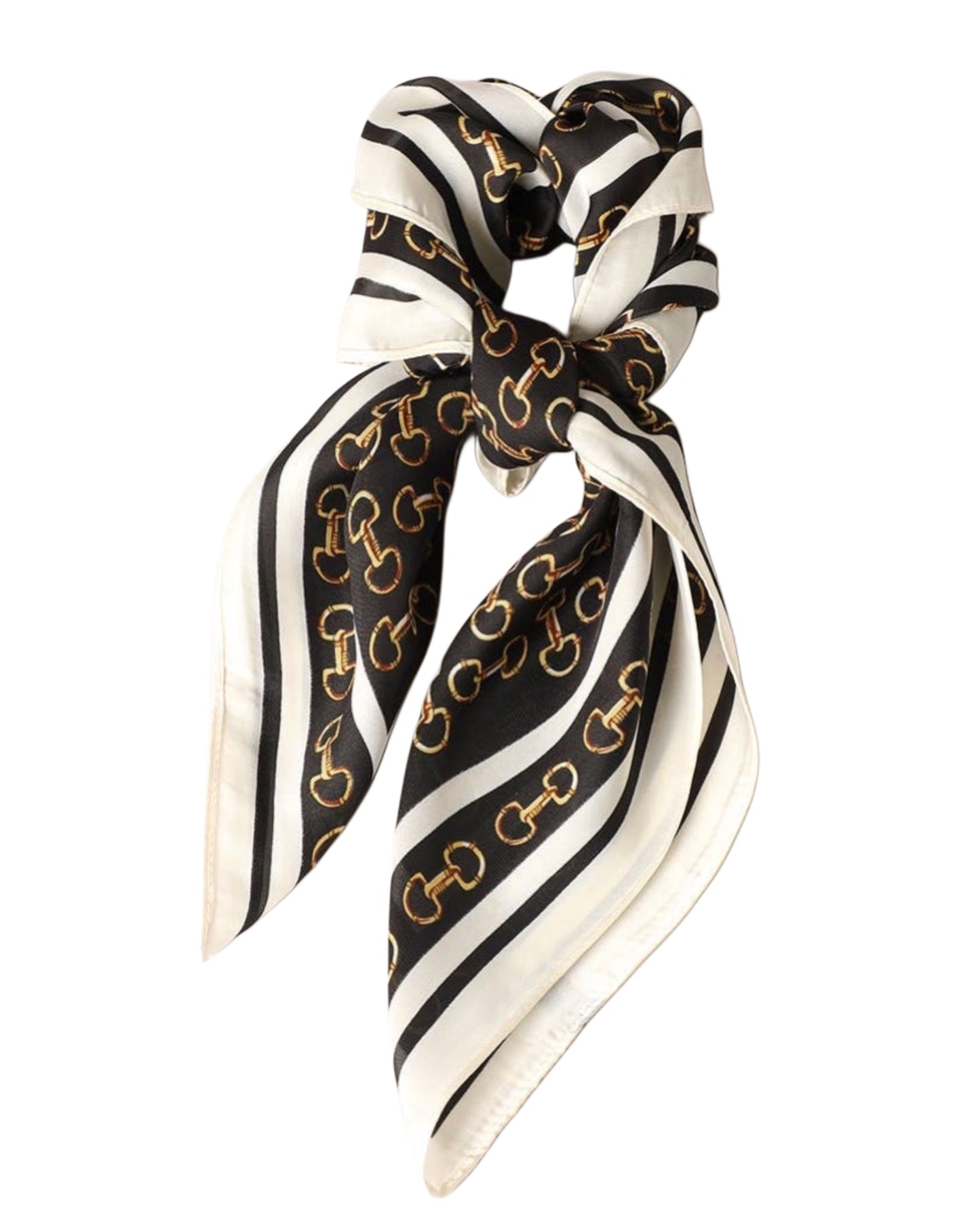 Snaffle Satin Scarf - Black